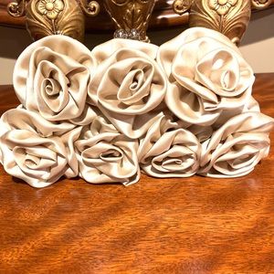 Elegant Satin Rose Pattern Evening Bag